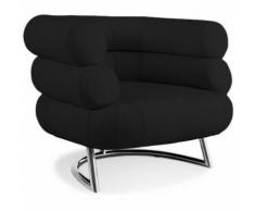 Myfaktory - Fauteuil de salon design bivedoo - simili cuir noir - Fauteuil