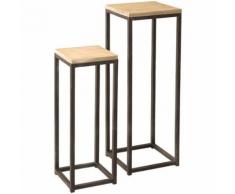 Duo de sellettes - LORY - L 32 x l 32 x H 93 - Tables d'appoint