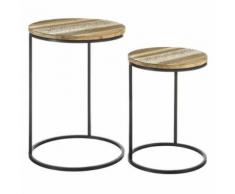 Set de 2 guéridons en Bois/Métal - ERNEST - Guéridons