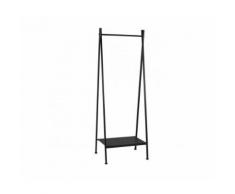 Portant Vêtements en Métal Noir avec Étagère Rack Zen - Patères et portant