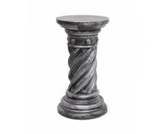 SELLETTE argentée torsadée en résine - 55 cm - Objet à poser