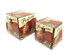 Set de 2 malles Coffres à jouets 'Belle Epoque' marron beige - Objet à poser