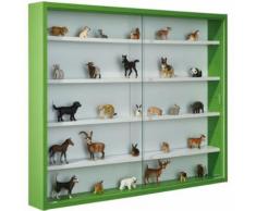 Paris Prix - Vitrine Murale Miniatures collection 80cm Vert - Etagères murales et tablettes