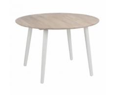 Table de repas ronde Bois/Blanc - METRO - Tables salle à manger