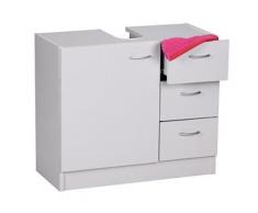 Wohnling wl1.345 meuble lavabo de salle de bains 1 porte 3 tiroirs 54 x 63 x 30 cm (blanc) - Ustensiles