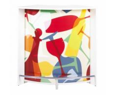 Meuble bar Comptoir de Cuisine Accueil. Coloris Blanc Verres - Tables bar