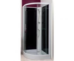 Aqua+ - cabine de douche 1/4 de cercle accès d'angle transparent portes coulissantes 90x90cm non-hydro sans silicone - gena - Installations salles de bain