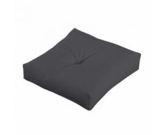 Coussin de sol uni capiton central 100% coton garnissage polyester ROMEO 40X40CM gris métal - Textile séjour