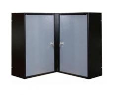 Kupper - Armoire murale d-angle 2 portes 4 étagères - Gris - Rangement de l'atelier