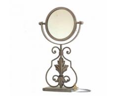 Miroir Psyché sur Pied Glace Orientable de Salle de Bain ou Chambre en Fer Gris 13x22x37cm - Miroir