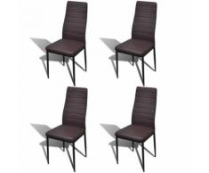 vidaXL 4 pcs Chaise Salle à Manger Brun Ligne slim Lot de 4 Chaises Cuisine - Chaise