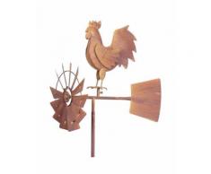 GIROUETTE en fer à planter statue coq poule - 154 cm - Objet à poser