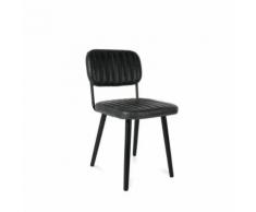 Chaise rétro capitonnée Jake Worn - Couleur - Noir - Chaise