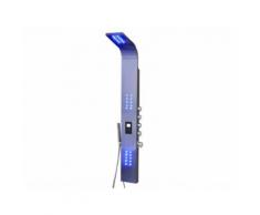Colonne de douche hydromassante thermostatique à leds CHAKRA IV - lecteur MP3 et radio - 20*165cm - Argent - Robinetterie