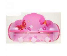 Porte manteau / étagère pour enfant motif papillon rose APE06029 - Objet à poser