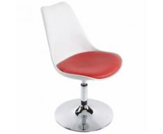 Chaise moderne pivotante 'QUEEN' réglable blanche et rouge - Chaise