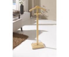 Valet de Nuit Naturel en Hêtre massif avec plateau porte objets sur socle rectangulaire, 24 x 44 x 108 cm -PEGANE- - Objet à poser