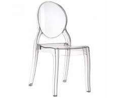 Chaise médaillon 'ELIZA' transparente en matière plastique - Chaise