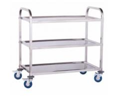Chariot de service cuisine professionnel inox 3 étages max 480 kg 3614112 - Accessoires de rangement