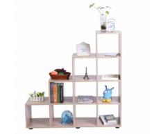 Etagère escalier 10 compartiments bibliothèque escalier DIY en Bois - Bibliothèques