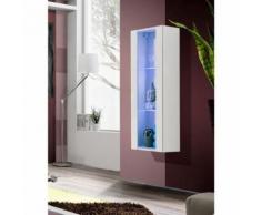Paris prix - vitrine led murale design 'fly ii' 126cm blanc - Vaisseliers