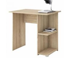 Bureau pour enfant ou adulte NOVA, bureau informatique table d'ordinateur rangement ouvert 2 tablettes, en mélaminé chêne sonoma - Bureaux