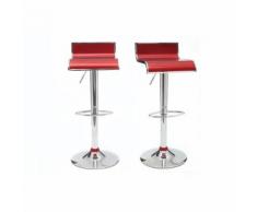 Tabouret de bar / cuisine moderne lie de vin WAVES (lot de 2) - Tabourets
