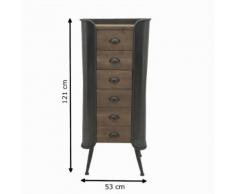 Meuble Bahut Commode Enfilade à Tiroirs Industriel Bois Fer 119 cm x 79.50 cm x 39.50 cm - Commodes