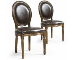 Lot de 20 chaises de style médaillon Louis XVI Simili (P.U) Marron bois patiné Or - Chaise