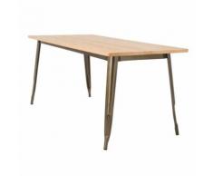 Sklum - Table LIX Brossée en Bois (160x80) Bois NaturelOr Vieux - Tables salle à manger