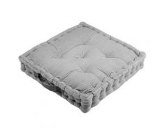 Coussin de sol 100% coton rayures bicolores 45x45x10cm ANGELE - Gris/bleu - Textile séjour