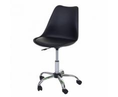 Chaise pivotante Malmö HWC-B15 ~ similicuir, noir - Chaise