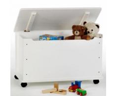 Coffre à jouets ELISA pin massif lasuré blanc - Coffres