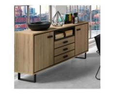 Buffet, bahut, enfilade moyen modèle SOLO deux portes, trois tiroirs. Meuble design Salon, salle à manger, cuisine, bureau... - Buffets