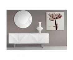 Buffet enfilade laqué blanc 4 portes design HELGA - Buffets