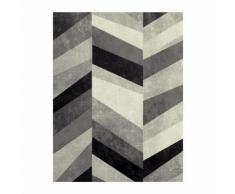 BELIS Tapis de salon 120x170 cm Gris noir et Blanc - Tapis et paillasson