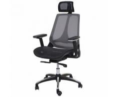 Chaise de bureau HWC-A59 chaise pivotante, fonction glisse, tissu ISO9001 ~ noir/gris - Sièges et fauteuils de bureau