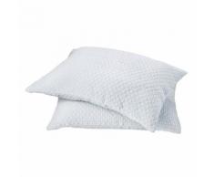 Lot de 2 coussins rectangulaires déhoussables en coton stonewashed Toison d'or Gris perle 40x60 cm - Textile séjour