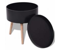 vidaXL - Table basse avec espace de rangement et plateau de servie - Ronde - 39,5 x 44,5 cm - Tables de réunion