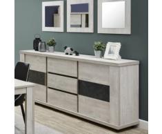 Nouvomeuble - Enfilade contemporaine couleur chêne gris roseta - Buffets