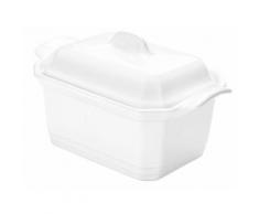 Emile Henry Eh119791 Terrine Grande + Presse Céramique Blanc Farine 23,5 X 15 X 12 cm - Casserolerie