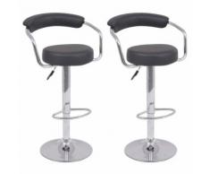 Meelady 2 pcs Tabouret de bar Pivotant et Réglable en Hauteur Cuir Synthétique pour Salon, Bar Noir - Chaise