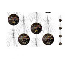 Lot de 4 Suspensions cascade Joyeux anniversaire - 180 cm - Objet à poser