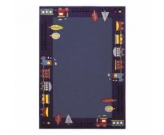 Tapis enfant Funny Train par Wecon Bleu 120x170 - Tapis et paillasson