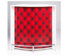 Meuble bar Comptoir de Cuisine Accueil. Coloris Blanc Capitons Rouges - Tables bar