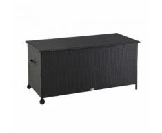 Coffre de rangement pour jardin Bayana - Résine tressée - Réglisse - Coffres