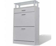 Meuble armoire à chaussure entrée chambre bois tiroirs 12 paires - Meubles à chaussures