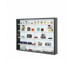 Meuble vitrine mural 80x60 pour collections figurine camion voiture NOIR BLANC - Etagères murales et tablettes
