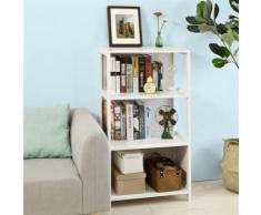 SoBuy® Meuble Colonne de Bibliothèque Salon Armoire Toilette haute, FRG189-W,FR - Bibliothèques