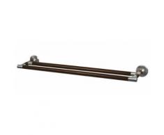 PORTE SERVIETTE MURAL CHROMÉ - BISK - Nickel brossé et bois - 5.5 Kg - nickel et bois - Accessoires salles de bain et WC